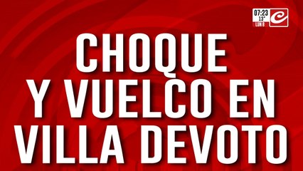 Choque y vuelco en Villa Devoto: hay una mujer herida