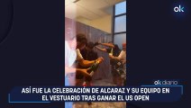 Así fue la celebración de Alcaraz y su equipo en el vestuario tras ganar el US Open