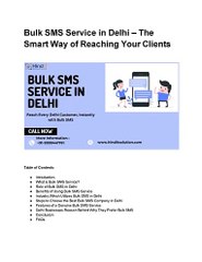 Bulk SMS Service in Delhi – The Smart Way of Reaching Your Clients