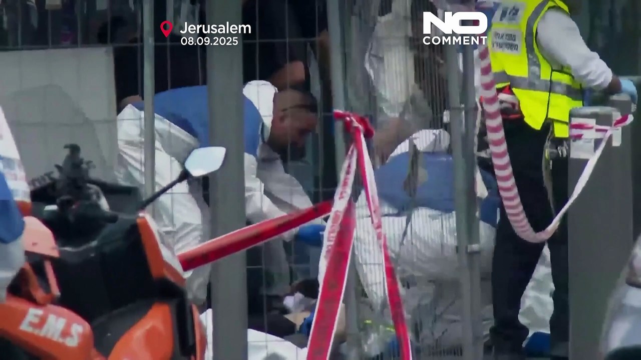 Tatort des Anschlags in Jerusalem, der sechs Todesopfer forderte