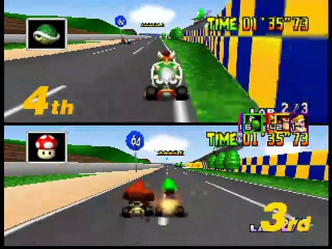 Mario Kart 64 (3-4 players Grand Prix) online multiplayer - n64