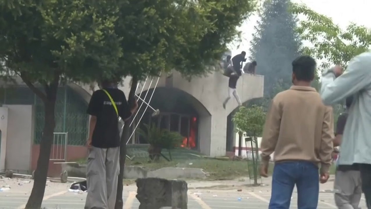 Tear gas and water cannons fired at Nepal social media ban protests