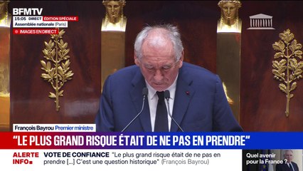 Discours de politique générale: "La production c'est une urgence nationale", déclare François Bayrou