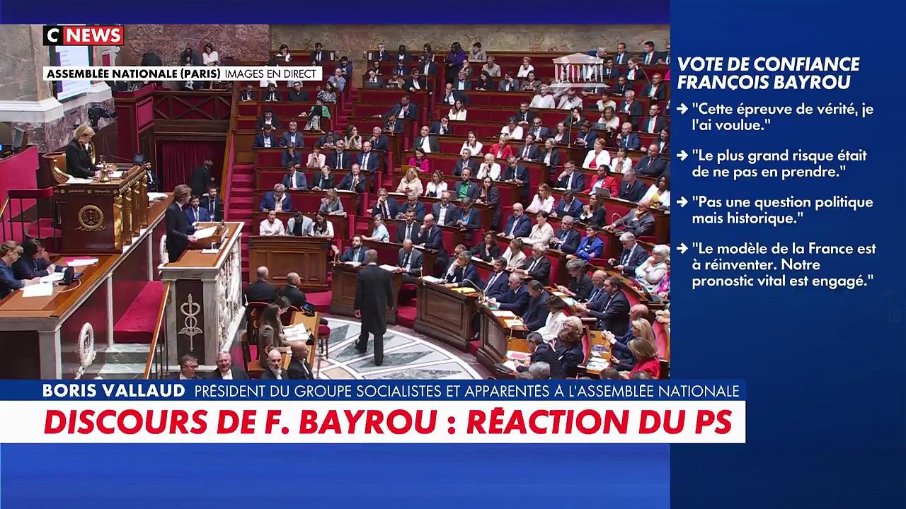 Vote de confiance - Boris Vallaud, président du groupe socialiste à l'Assemblée : «Ce vote auquel vous vous soumettez n'est pas un acte de courage, c'est une dérobade [...] Face à l'adversité, vous vous résignez»