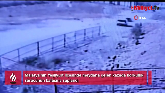 Malatya'da korkunç kaza: Demir korkuluk sürücünün kafasına saplandı