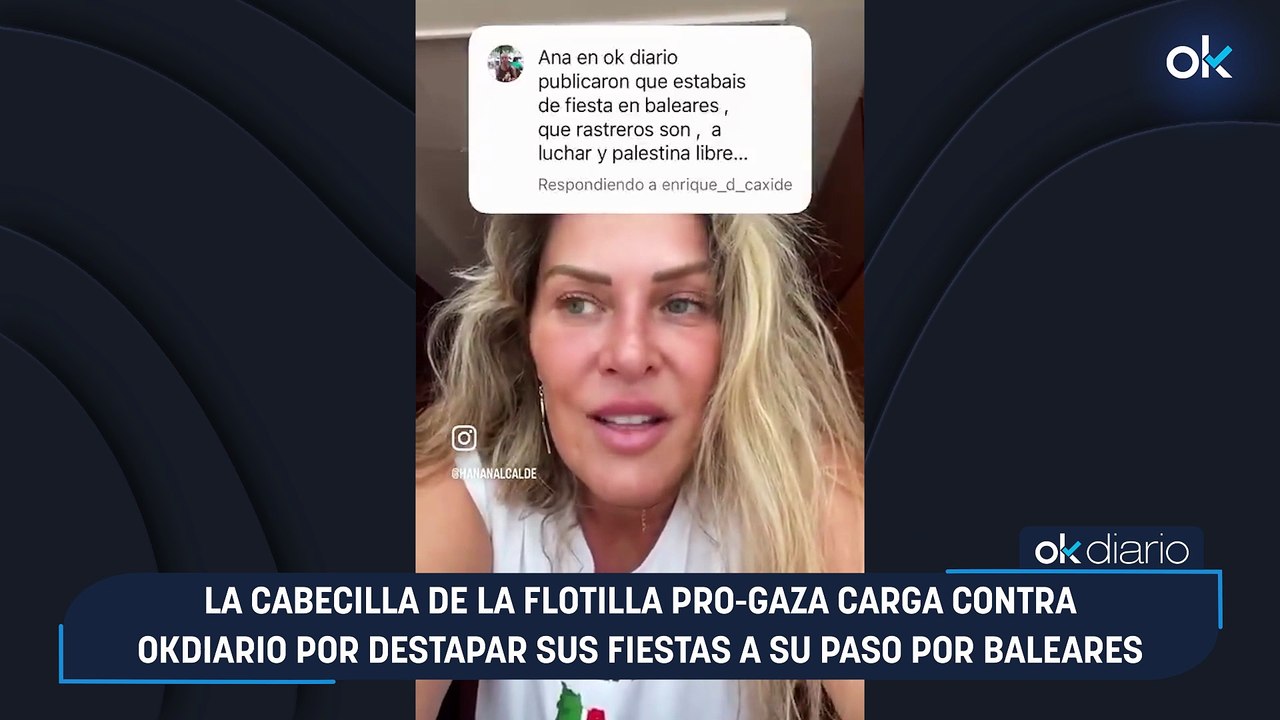 La cabecilla de la flotilla pro-Gaza carga contra OKDIARIO por destapar sus fiestas a su paso por Baleares