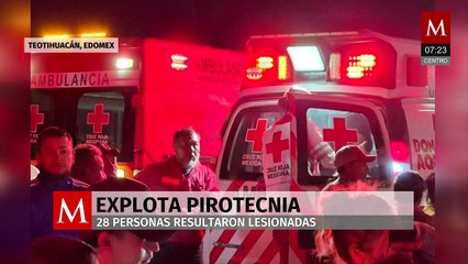 Al menos 28 personas resultan heridas tras incidente con pirotecnia en Teotihuacán