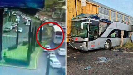 Caos en Atlacomulco: Tren arrolla a un autobús de pasajeros en el Edomex y deja al menos nueve muertos