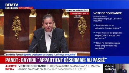 Vote de confiance: "C'est un jour de soulagement pour des millions de Français", fustige Mathilde Panot (LFI)