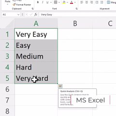 MS Excel Adding a Drop Down List
