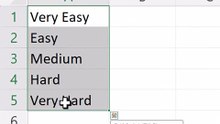 MS Excel Adding a Drop Down List