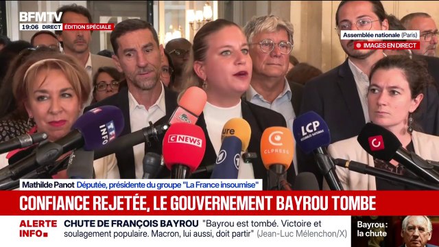 Chute de François Bayrou: Le groupe parlementaire Insoumis déposera demain une motion de destitution du président de la République , affirme Mathilde Panot
