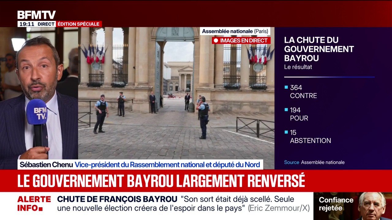 Chute de François Bayrou: "Nous sommes prêts à envoyer Jordan Bardella à Matignon", assure Sébastien Chenu, vice-président du RN et député du Nord