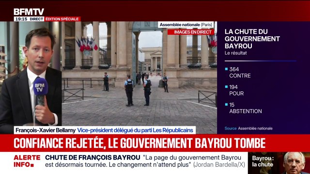 Chute de François Bayrou: Nous refusons de nous associer à ce Parti socialiste , déclare François-Xavier Bellamy (LR)