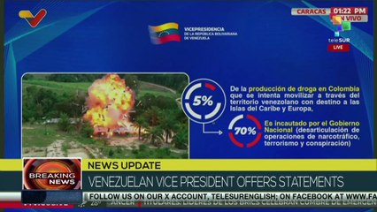 Delcy Rodríguez: Venezuela is not a drug-producing country