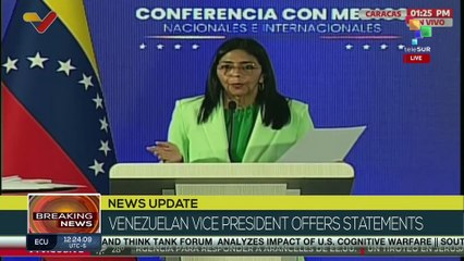 Delcy Rodríguez: Venezuela has made an extraordinary effort to stop drug trafficking