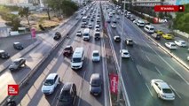 İstanbul’da iş çıkışı trafiği dron ile görüntülendi