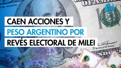 Derrumbe de acciones y del peso argentino tras revés electoral de Milei