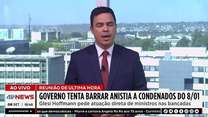 Gleisi convoca reunião e tenta barrar anistia a condenados do 8 de Janeiro | TEMPO REAL