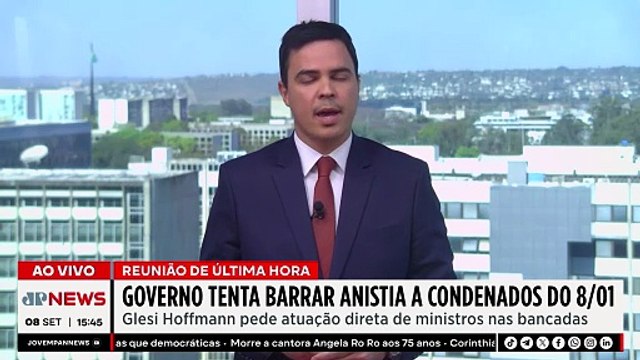 Gleisi convoca reunião e tenta barrar anistia a condenados do 8 de Janeiro | TEMPO REAL