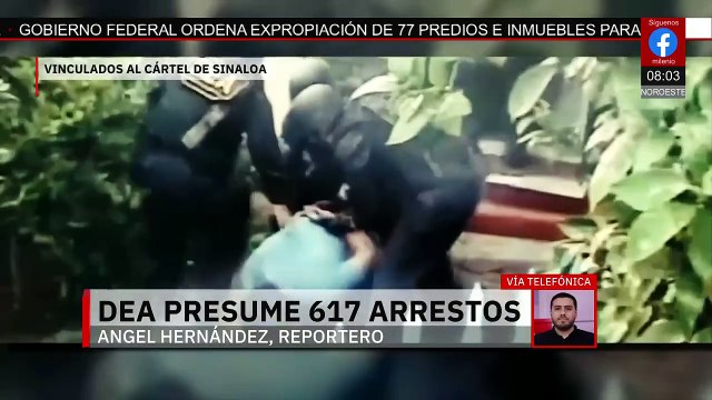 DEA reporta 617 arrestos ligados al Cártel de Sinaloa tras una semana de operativos en EU