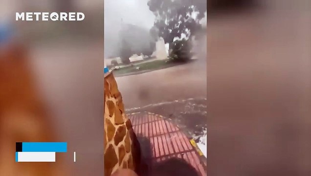 A wet downburst is hitting southern Alicante province, Spain. Winds of over 100 km/h and significant damage have been reported