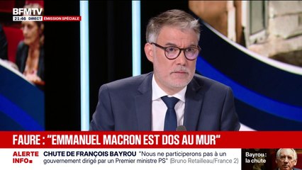 Crise politique: "Je crois qu'Emmanuel Macron est dos au mur", estime Olivier Faure, premier secrétaire du PS