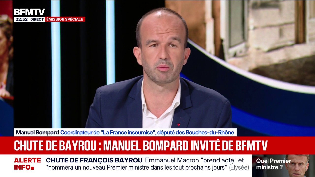 Chute de François Bayrou: "Je suis fier d'avoir fait tomber ce gouvernement", affirme Manuel Bompard, coordinateur de LFI