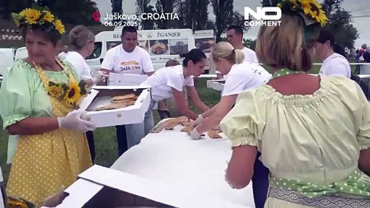 Hırvat köyü Jaskovo, 3.136 metrelik elmalı ştrudel ile Guinness rekoru tazeledi