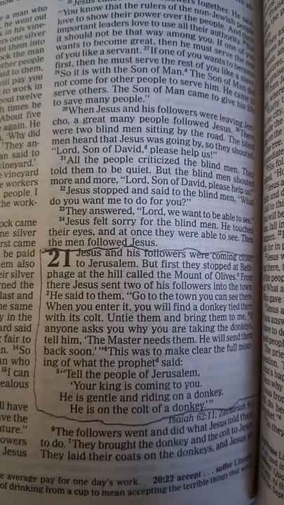 Matthew chapter 21 through chapter 5.