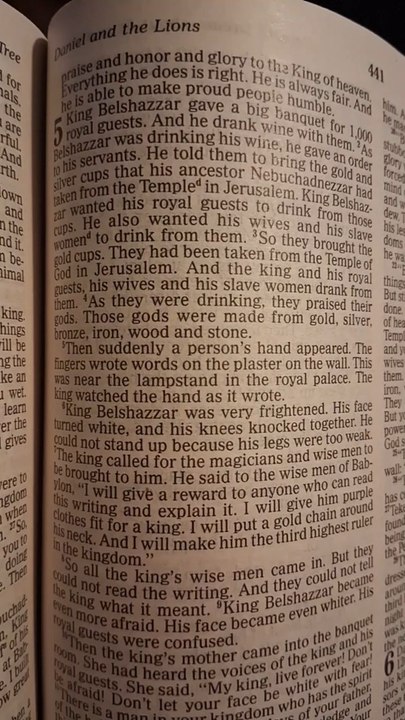 Daniel chapter 5 through 19.