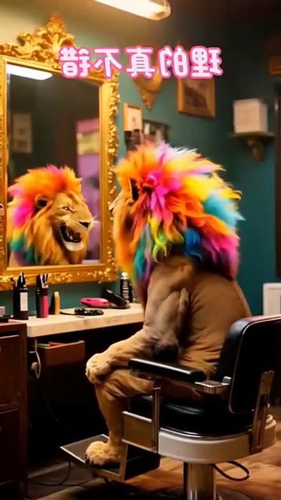 The cat lion 🦁 hair cutting far video