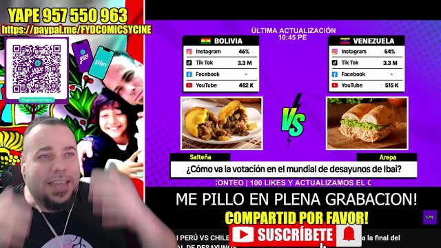 GANA PERU A CHILE Y PASA A LA FINAL CONTRA VENEZUELA QUE VENCIO A BOLIVIA EN EL MUNDIAL DE DESAYUNOS