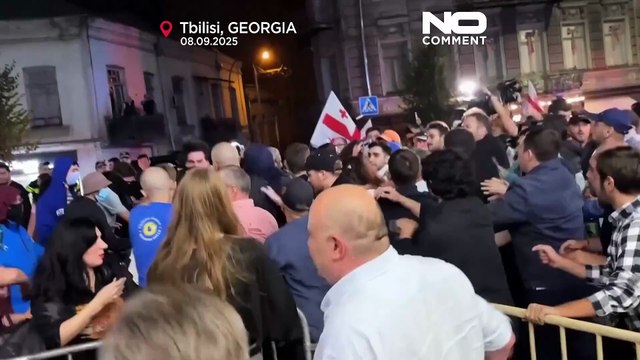 Clashes in Tbilisi as ruling party supporters target opposition rally