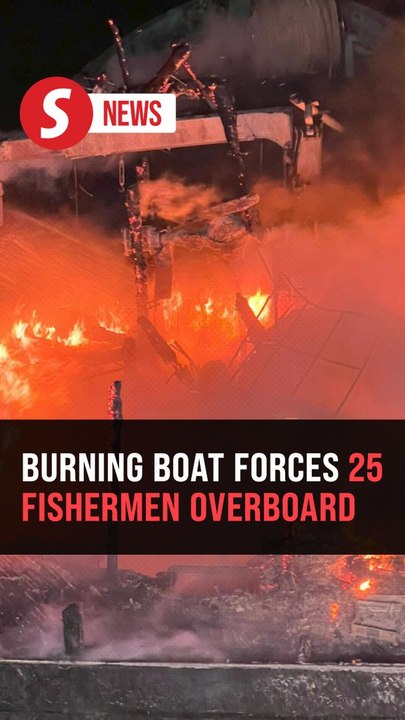 25 fishermen jump into sea off Pantai Remis to flee burning boat