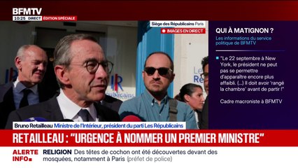 Bruno Retailleau juge "inconcevable" la nomination d'un Premier ministre socialiste