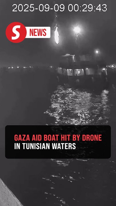 Global Sumud Flotilla boat struck by suspected drone off Tunisia, crew safe