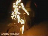 Crazy Guy Cycling with Fire