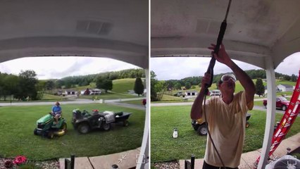 Kindhearted Neighbors Captured On Security Camera Caring For Family's Home While Kids Are In Hospital | Happily TV