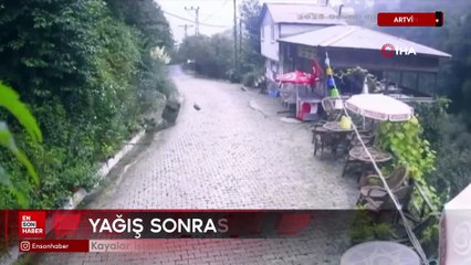 Artvin'de heyelan meydana geldi