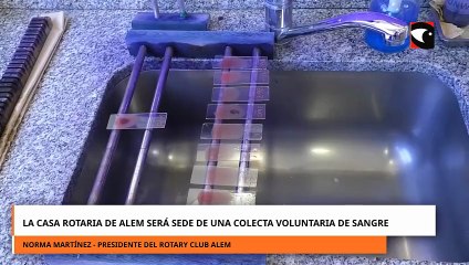 La Casa Rotaria de Alem será sede de una colecta voluntaria de sangre