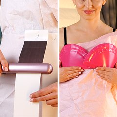 Customer creates her own dress in the restaurant 🥵