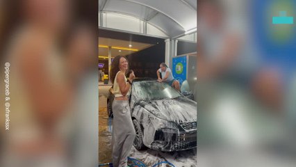 Woman Hilariously Falls From Car