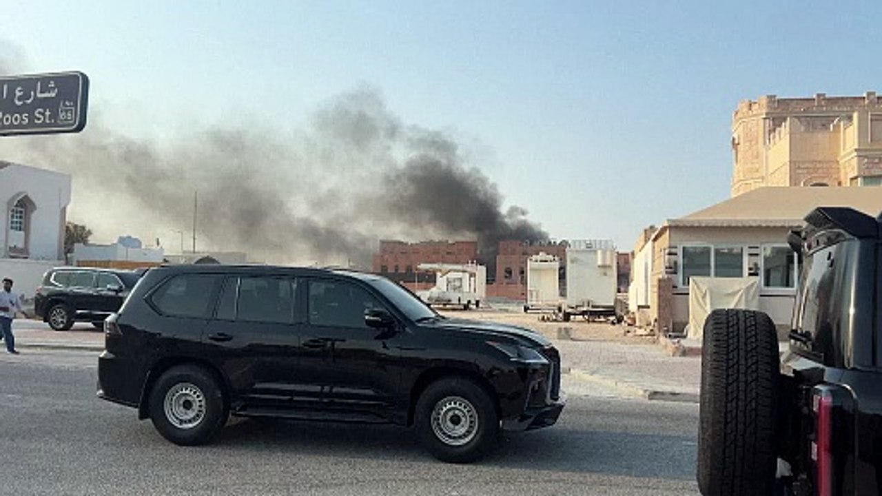 Smoke in Doha after explosions hit Qatari capital