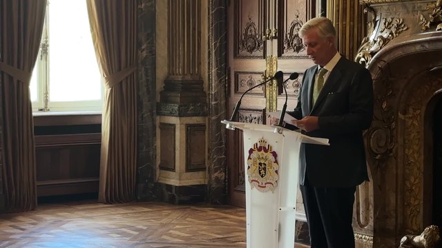 Discours du Roi Philippe aux douze héros de l'initiative Be Heroes en audience au Palais royal