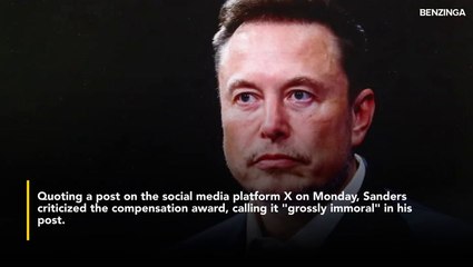 Bernie Sanders Slams Tesla, Elon Musk Over 'Grossly Immoral' $1 Trillion Pay Package- 'No Society Can Survive...'