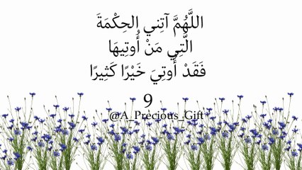 اللَّهُمَّ آتِني الحِكْمَةَ الَّتِي مَنْ أُوتِيهَا فَقَدْ أُوتِيَ خَيْرًا كَثِيرًا