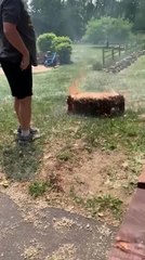 Man Accidentally Sets Hay Bundle On Fire