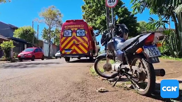Cachorro morre e motociclista fica ferido em acidente no Sanga Funda, em Cascavel
