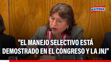 Delia Espinoza: "El manejo selectivo está demostrado en el Congreso y la JNJ"